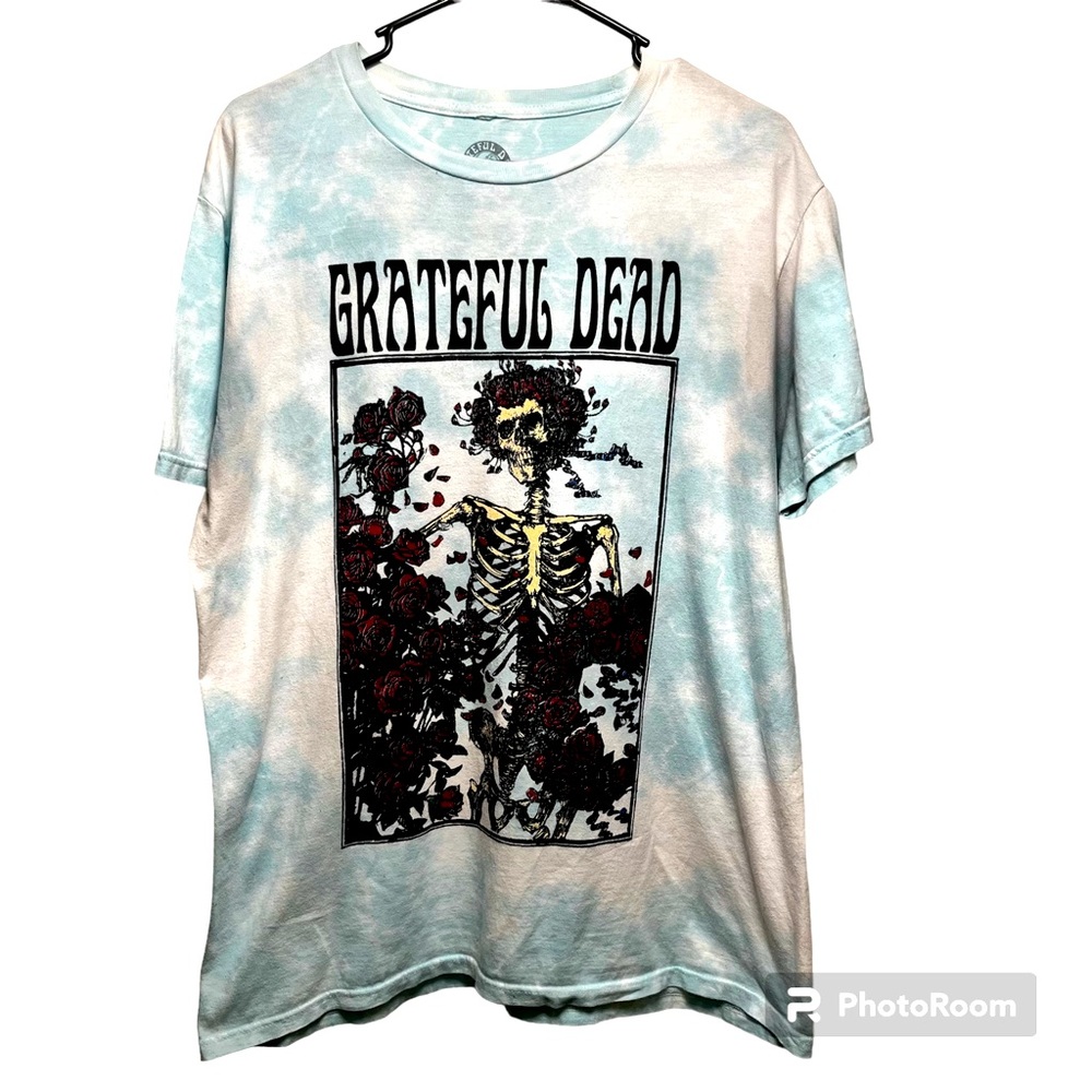 Used 2018 Vintage Look Grateful Dead Blue Tie Dye Graphic T-Shirt Size Large